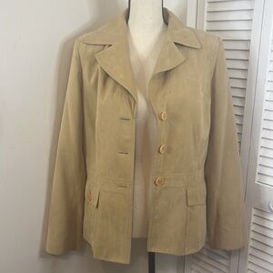 Josephine Tan Faux Suede Riding Jacket.  Size 10